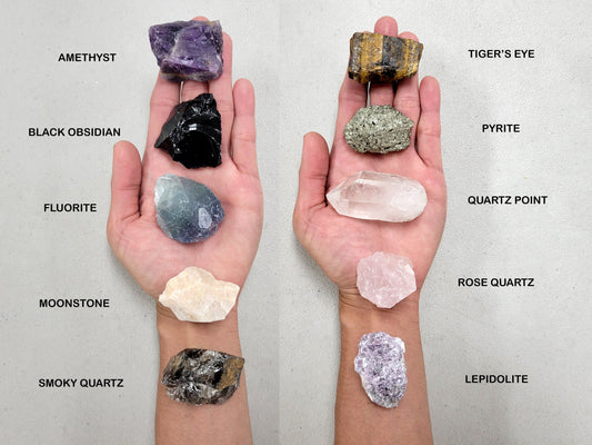 10 Piece Raw Healing Crystals Starter Set