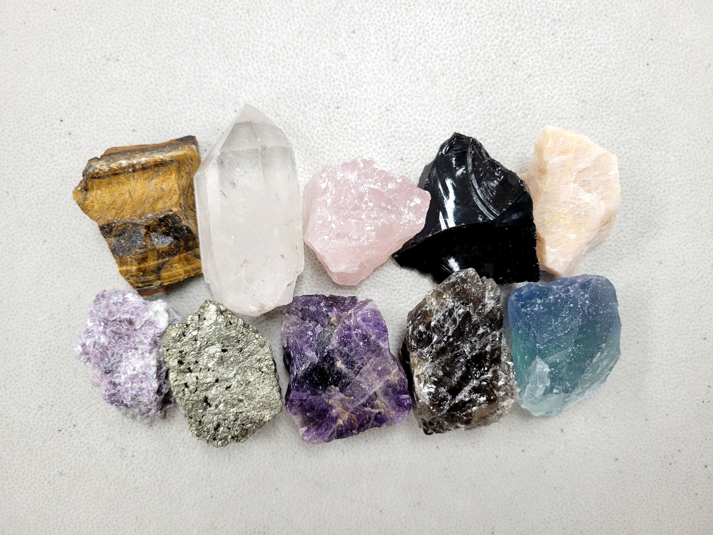 10 Piece Raw Healing Crystals Starter Set