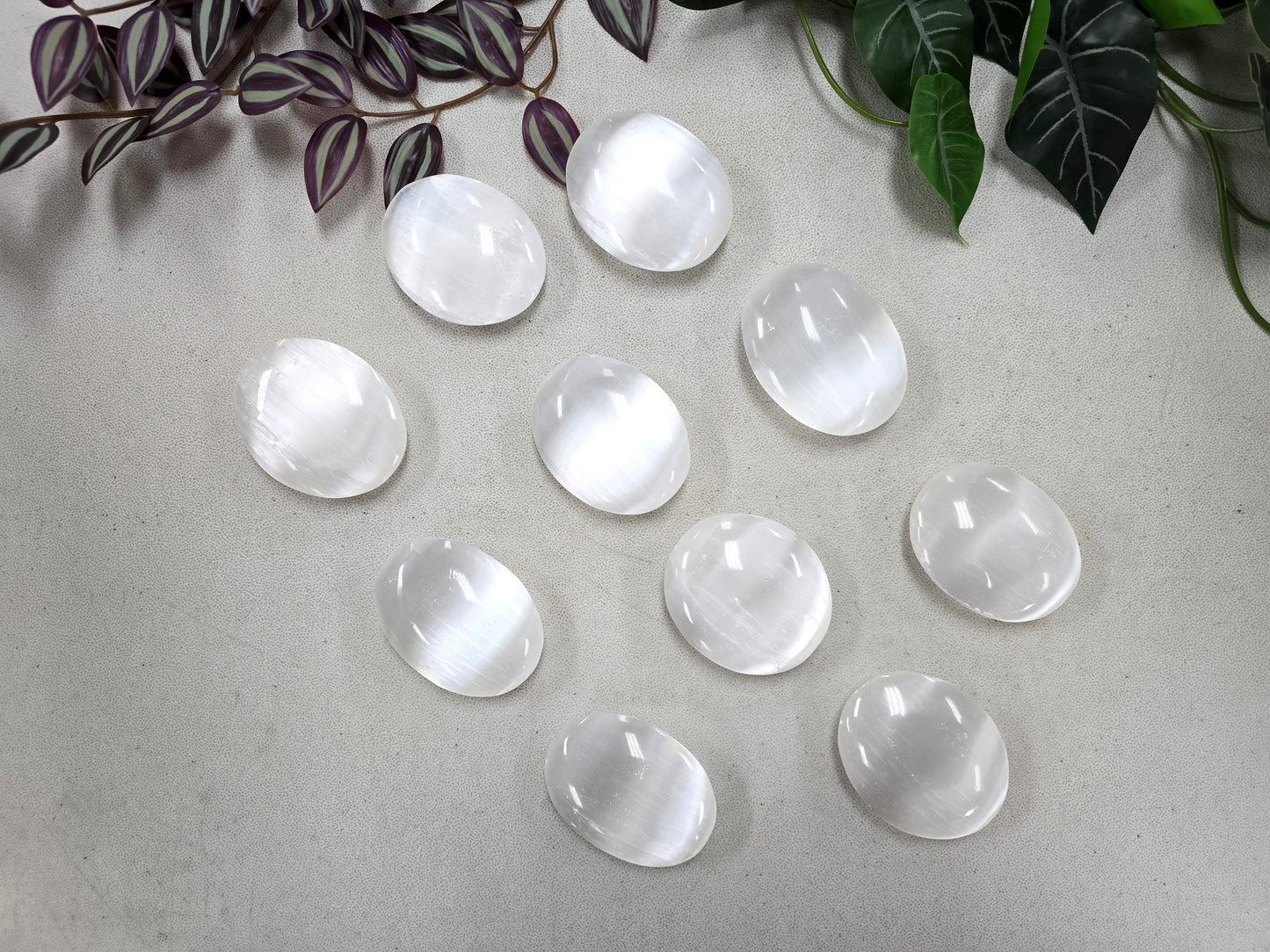 XL Selenite Crystal Palmstone Soapstone
