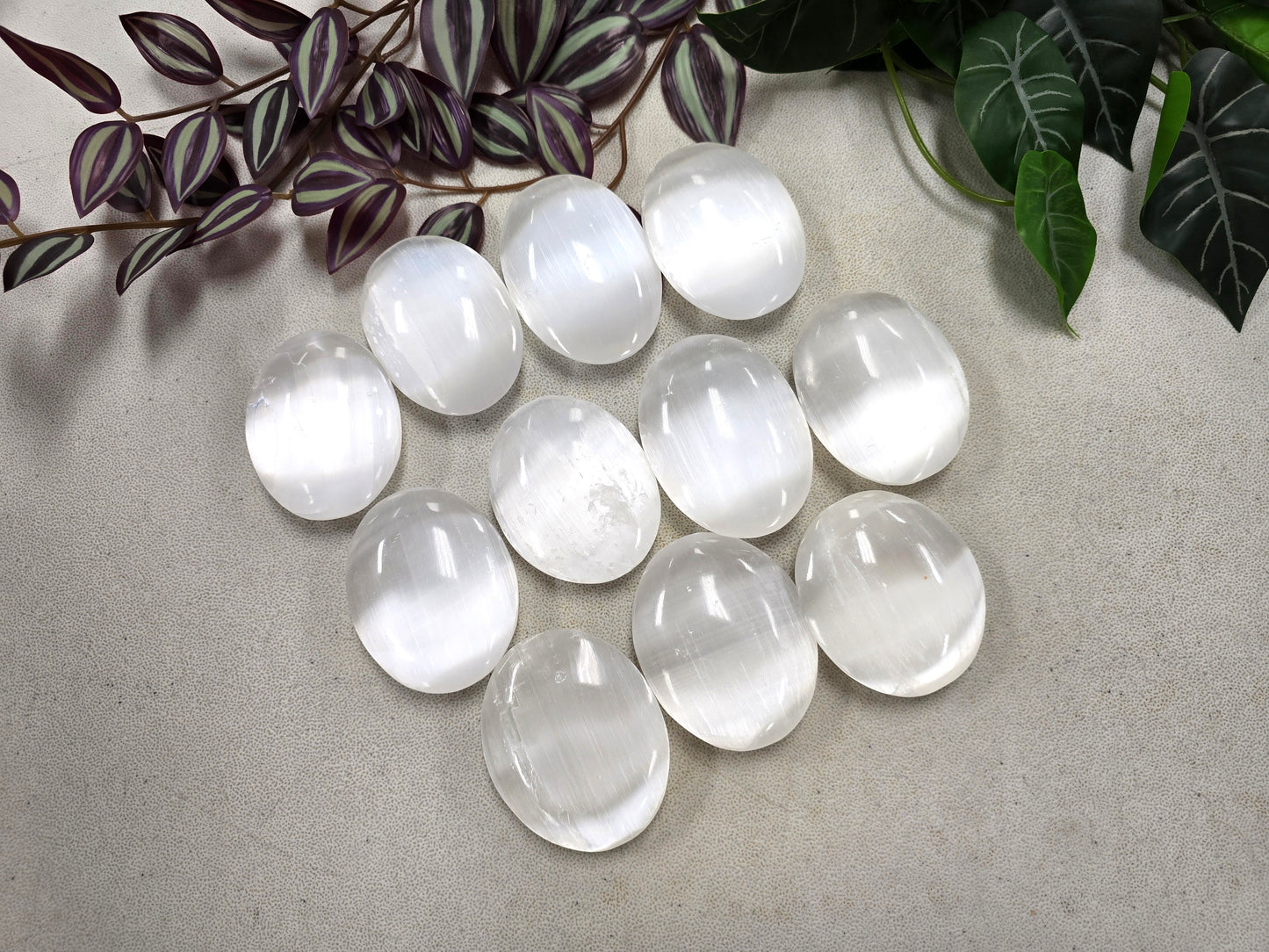 XL Selenite Crystal Palmstone Soapstone