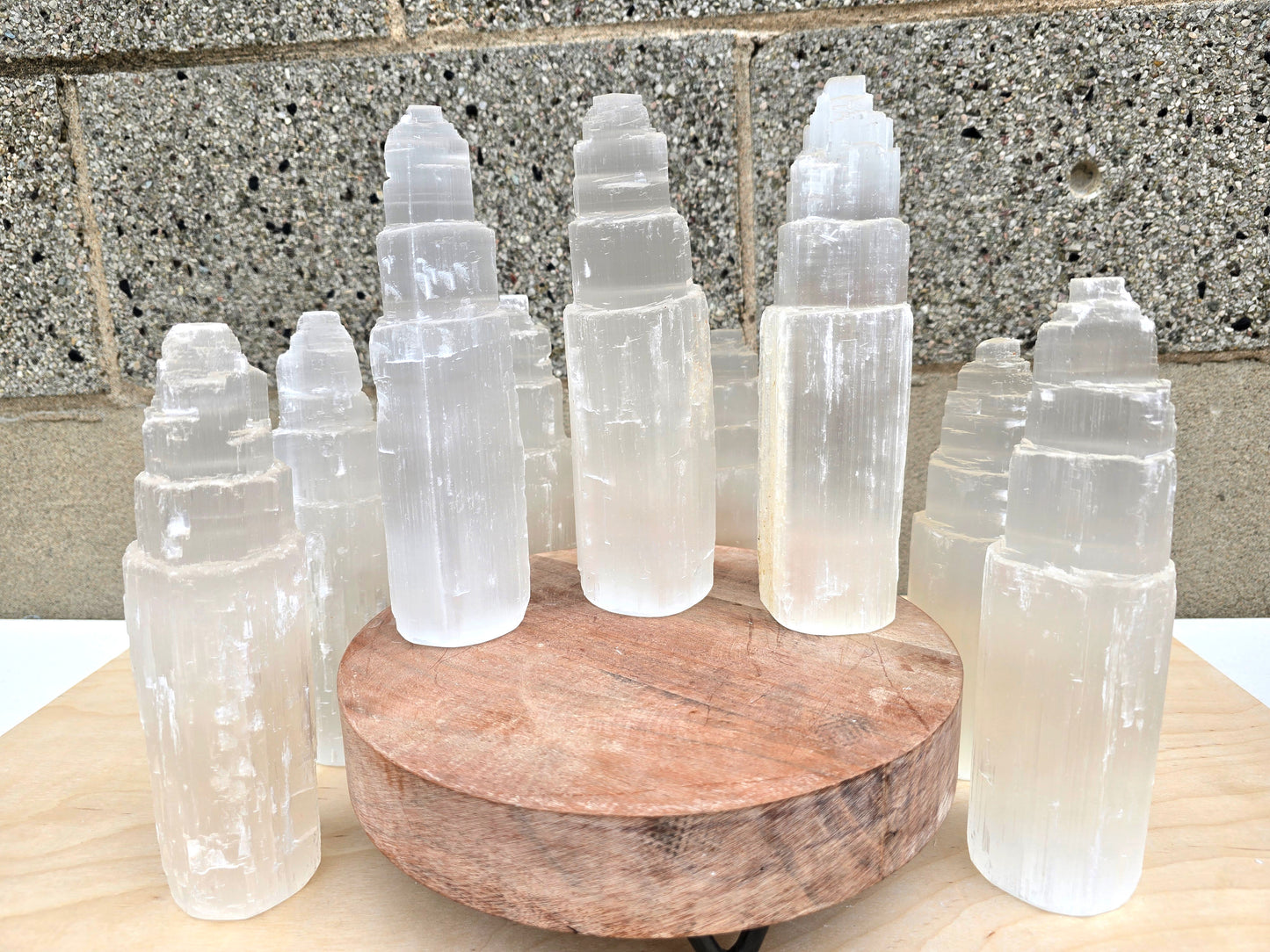 8 INCH Jumbo Selenite Crystal Skyscraper Tower