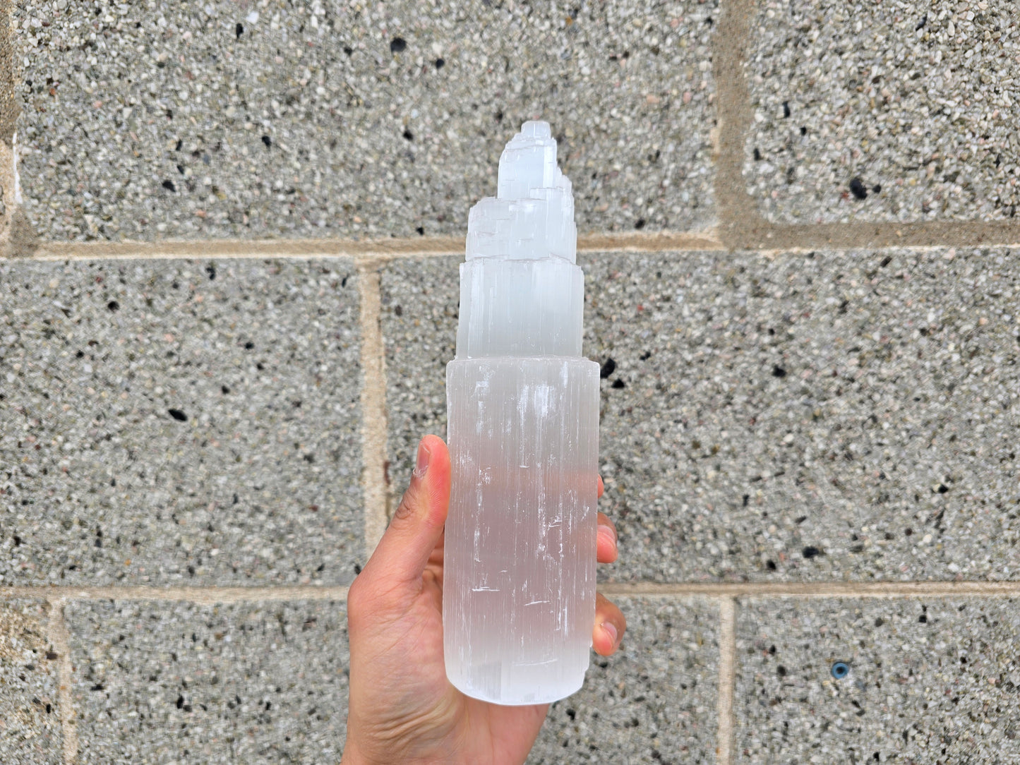 8 INCH Jumbo Selenite Crystal Skyscraper Tower