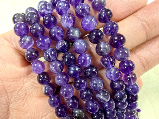 Amethyst Round Beads in 16 inch Strand
