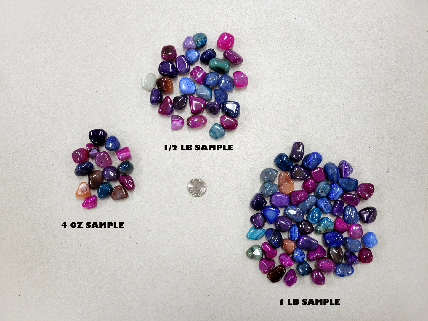 Dyed Agate Tumbled Stones Assorted Mix Polished Crystals