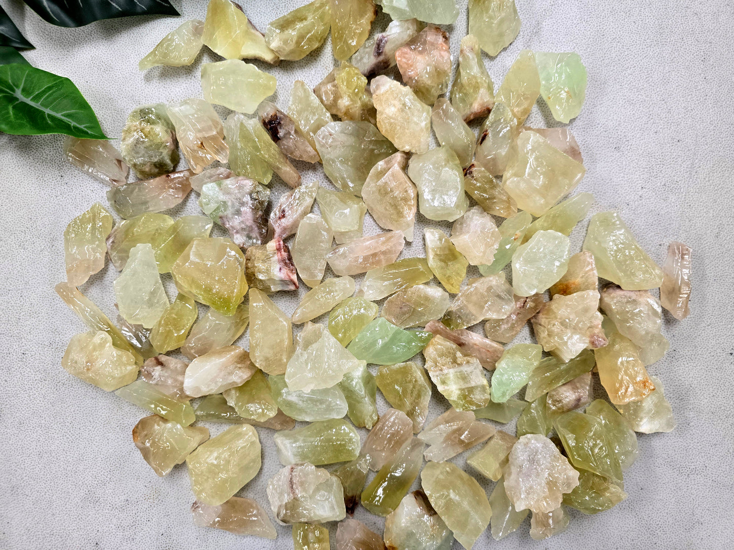 Green Calcite Crystals Raw Rough Stones