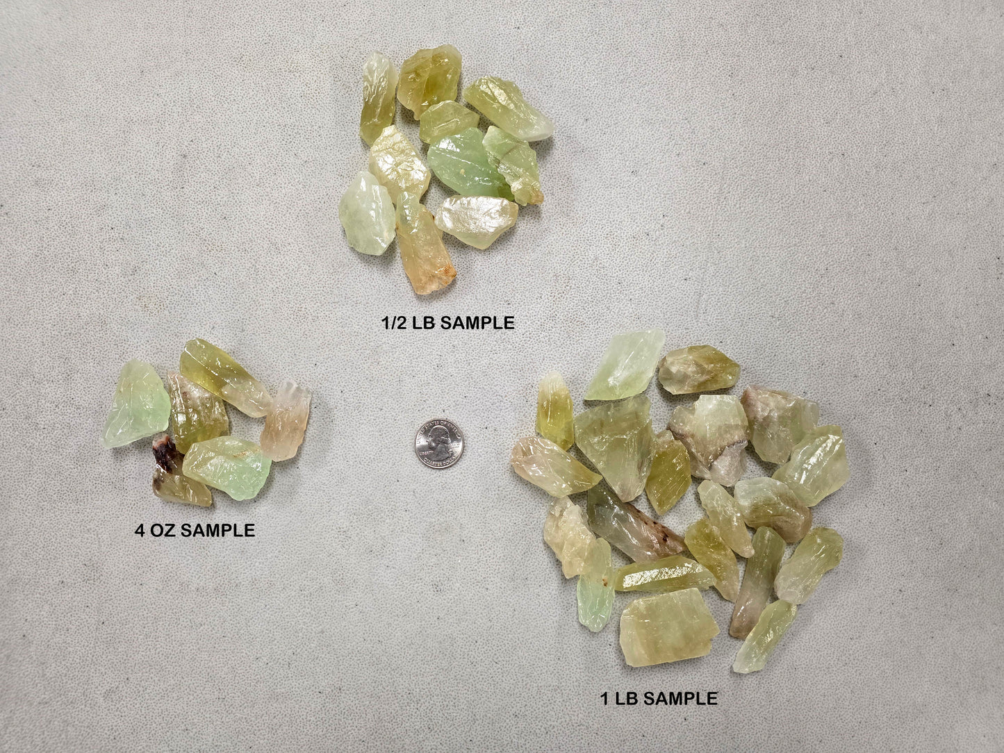 Green Calcite Crystals Raw Rough Stones