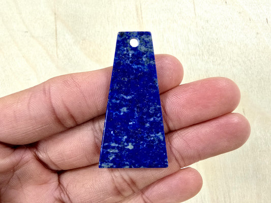 Lapis Lazuli Pendant with Hole Trapezoid Shape Smooth Polished for DIY Necklaces & Jewelry