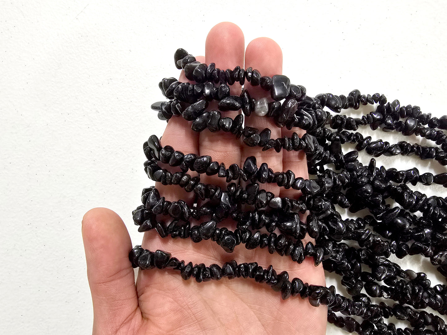 Black Obsidian Drilled Crystal Beads
