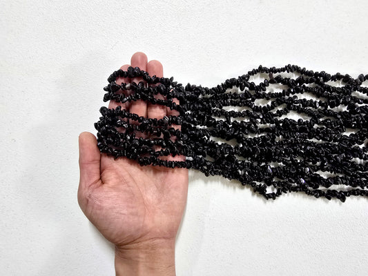 Black Obsidian Drilled Crystal Beads