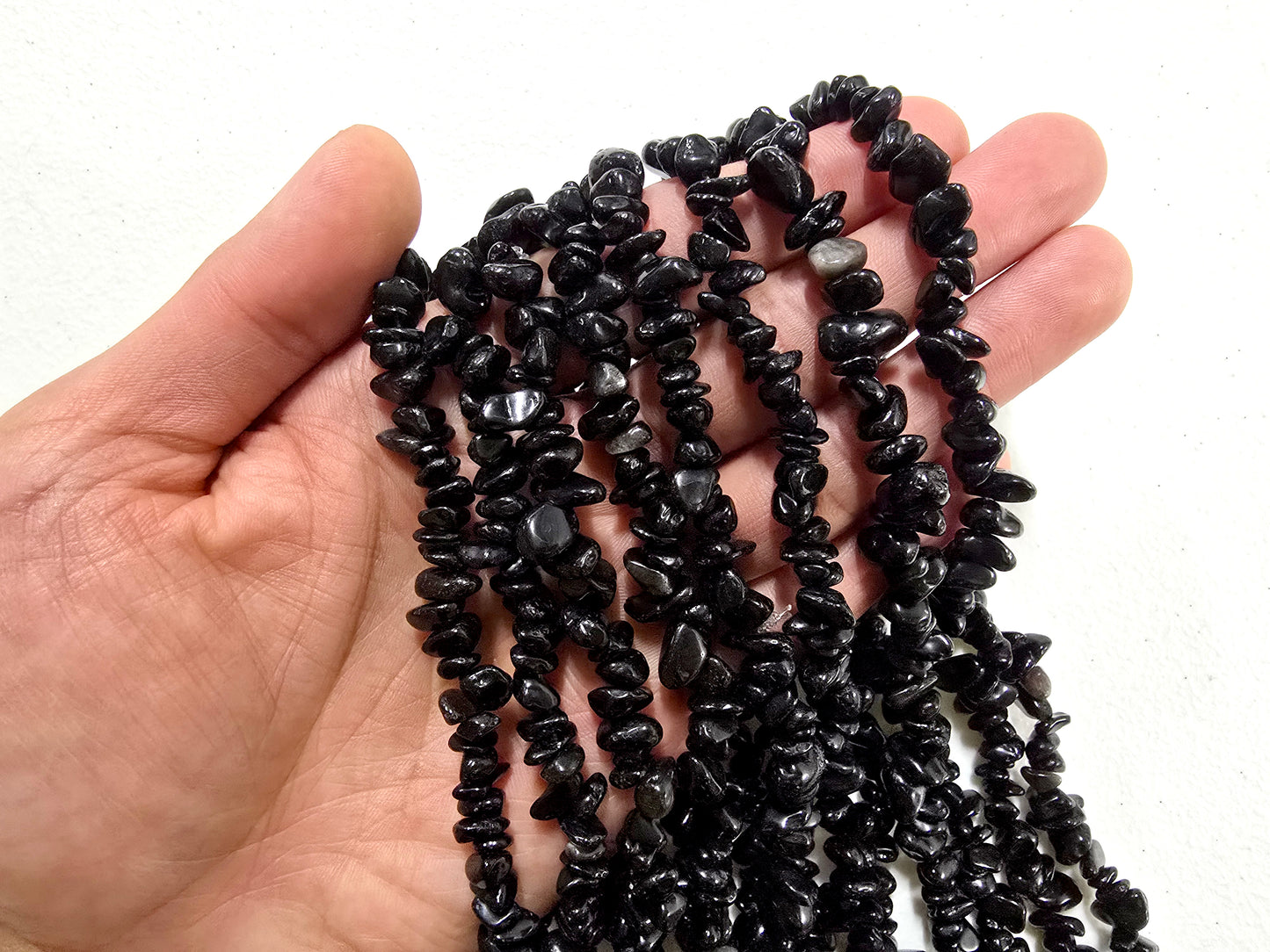 Black Obsidian Drilled Crystal Beads