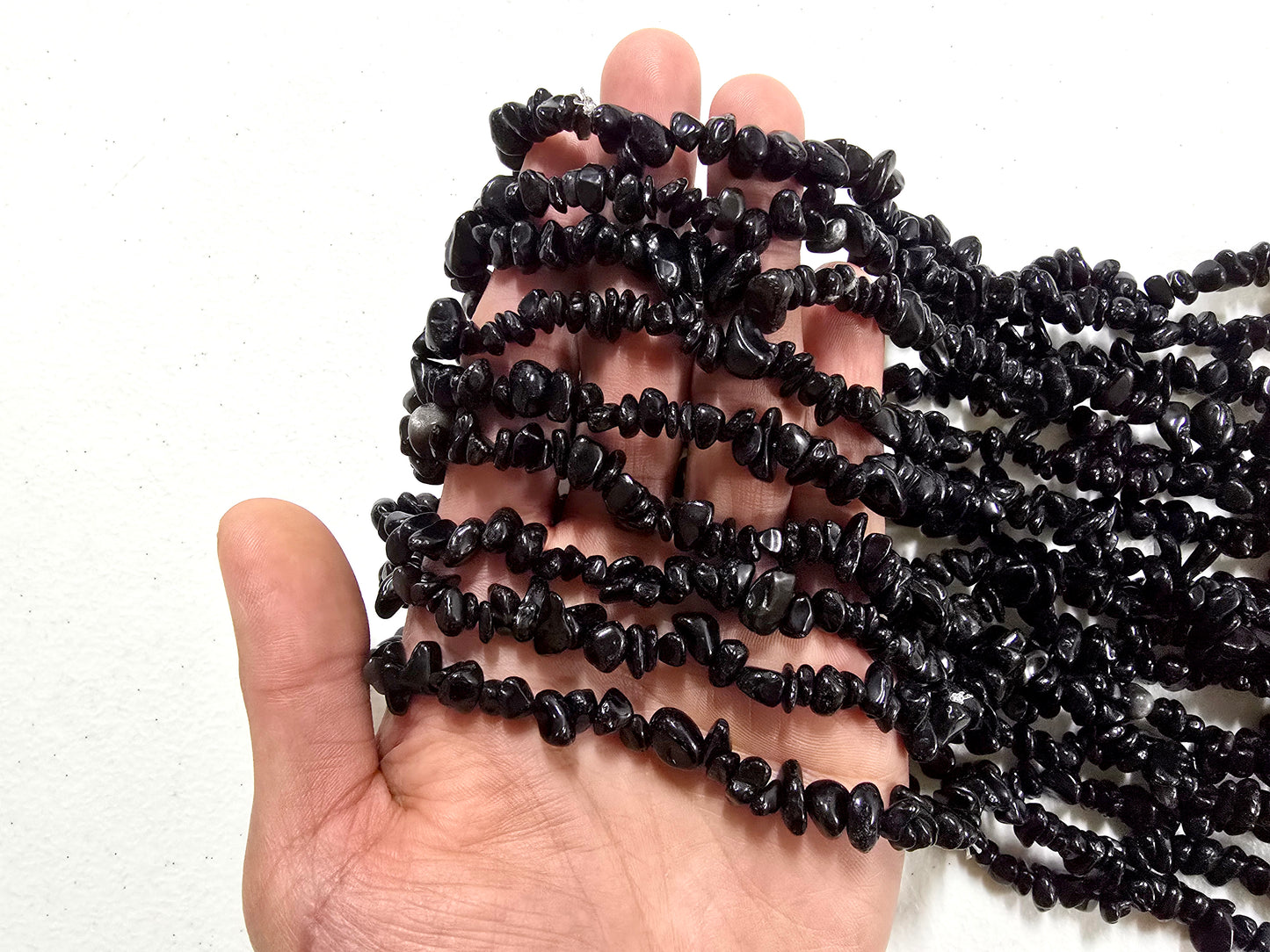 Black Obsidian Drilled Crystal Beads