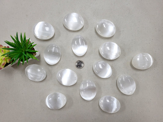 Selenite Palm Stones