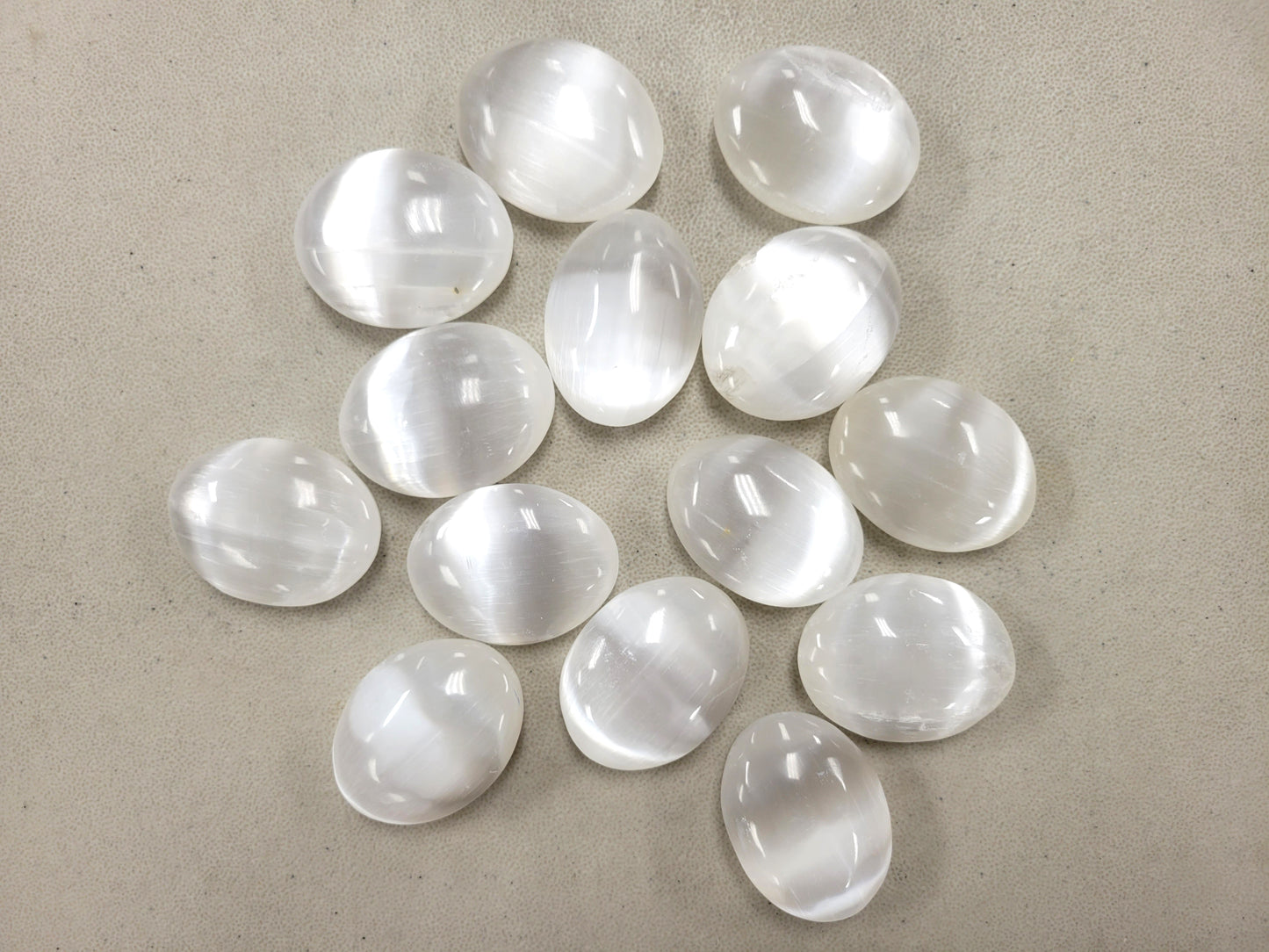 Selenite Palm Stones