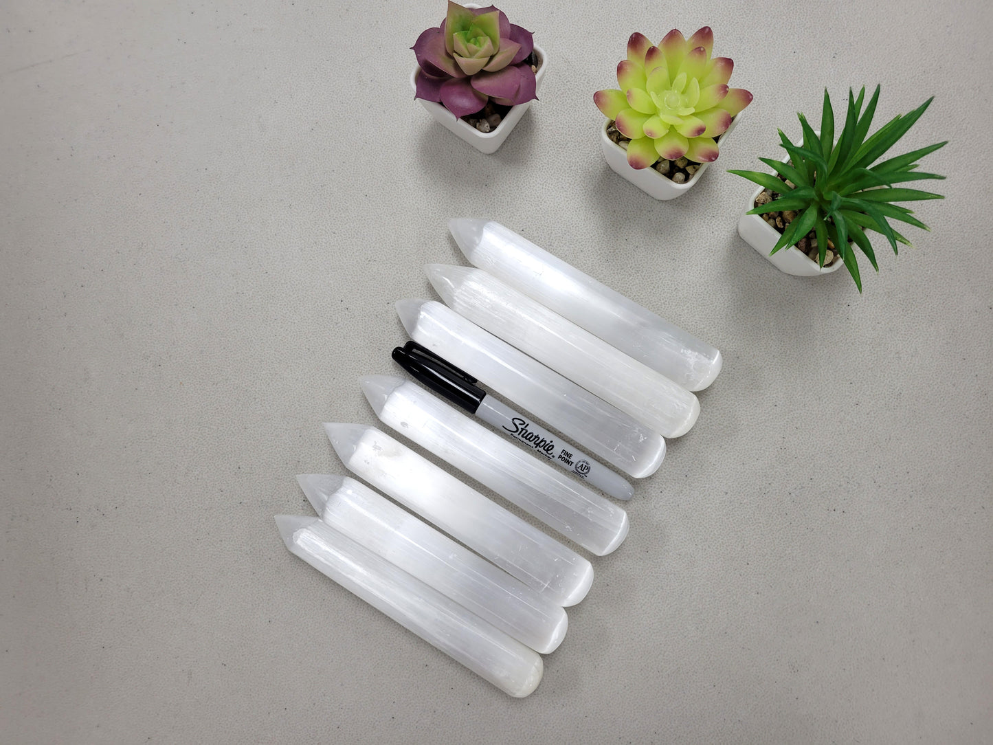 Polished Selenite Massage Wand with Pointy Tip