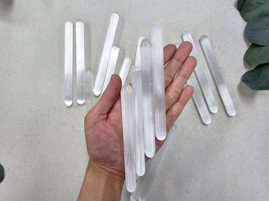 Thin Selenite Crystal Massage Wand