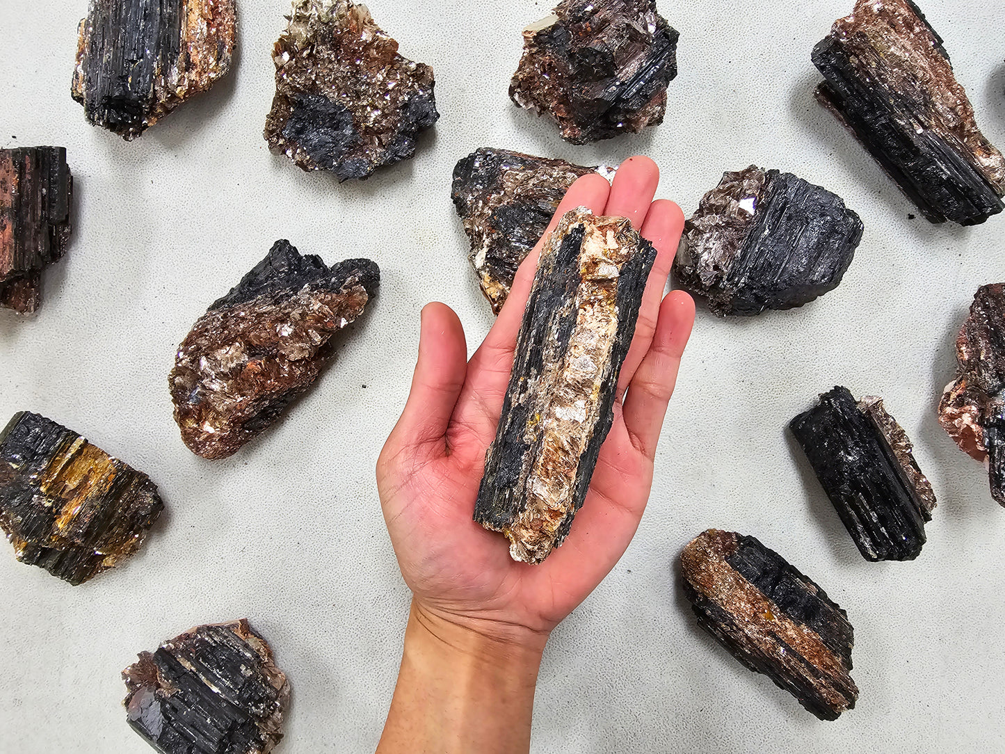 Black Tourmaline Crystal with Mica Inclusions