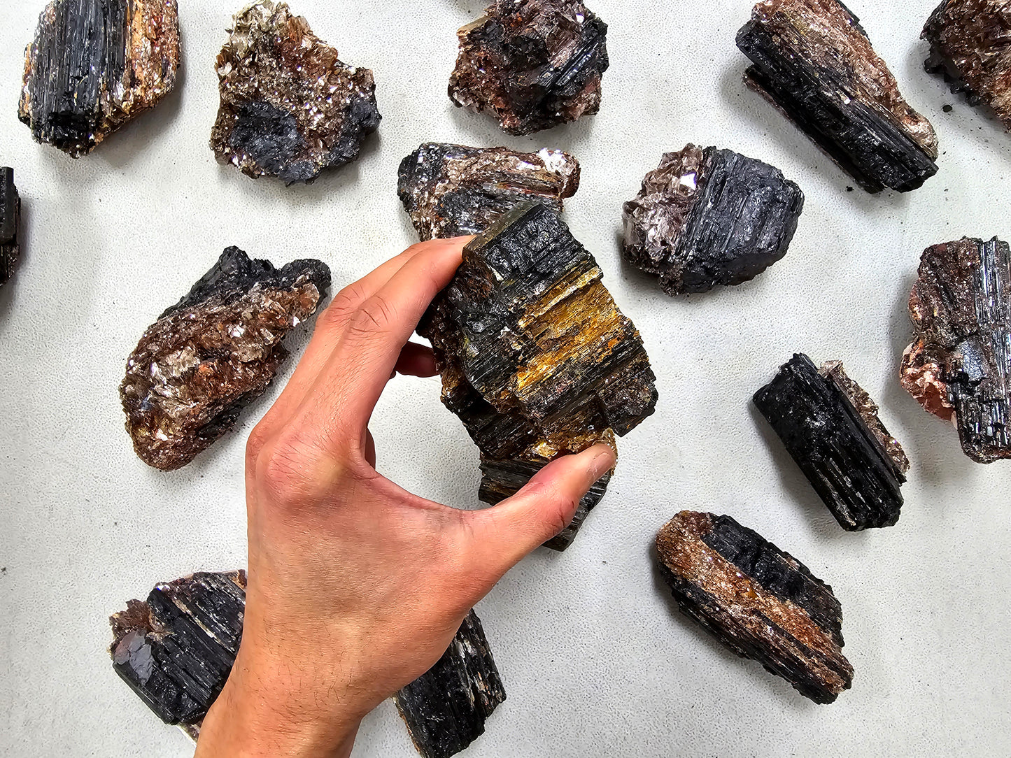 Black Tourmaline Crystal with Mica Inclusions