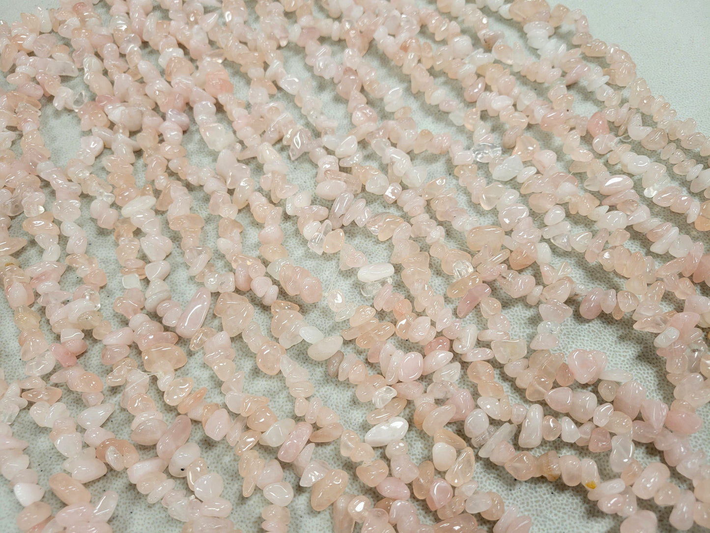 Rose Quartz Crystal Beads Drilled Gemstone Chips