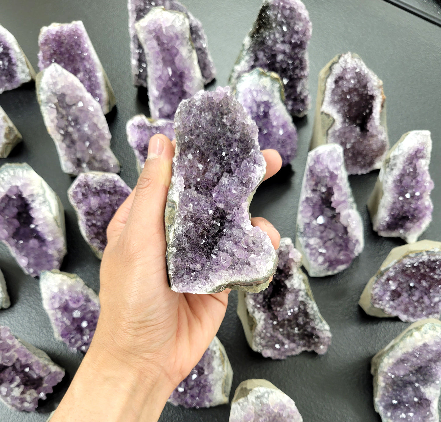 Amethyst Cut Base - Free Standing Amethyst Cluster Geodes