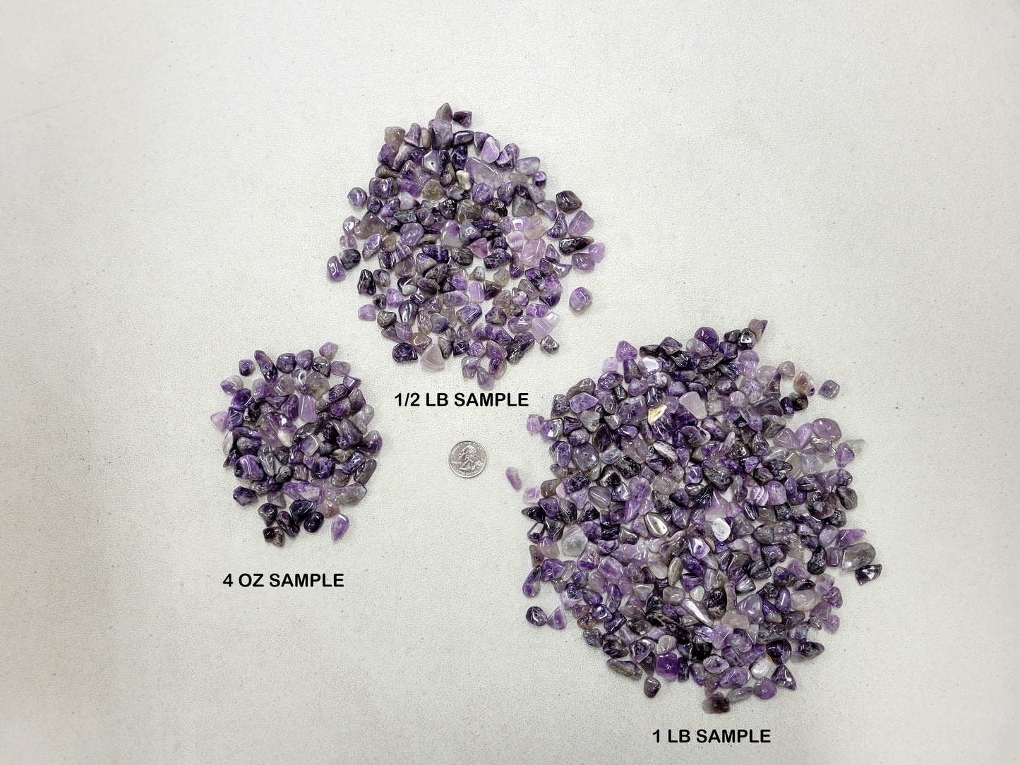 Drilled Tumbled Amethyst Chips