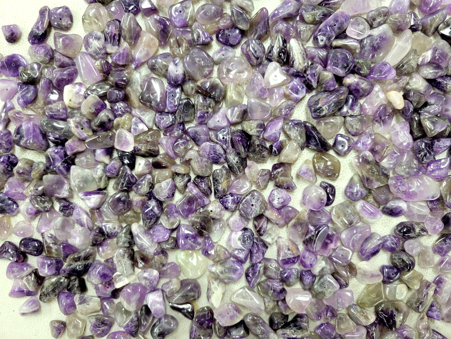 Drilled Tumbled Amethyst Chips