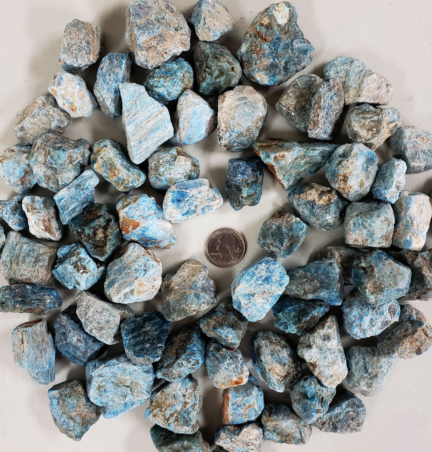 Blue Apatite - Rough Stones Bulk