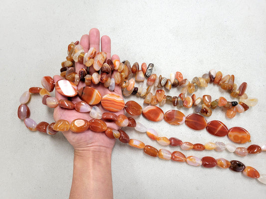 Natural Carnelian Crystal Beads, Smooth Glossy Finish