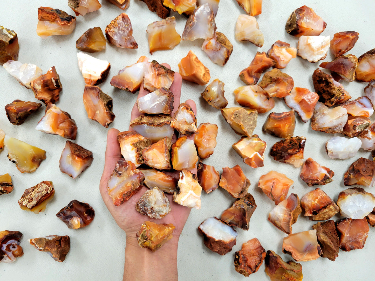 Carnelian Crystal Medium Chunks - Bulk Rough Stones