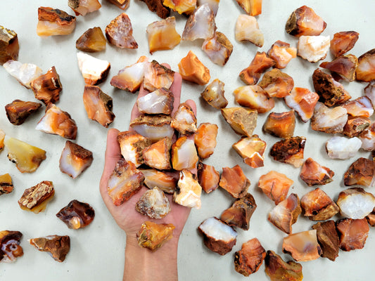 Carnelian Crystal Medium Chunks - Bulk Rough Stones