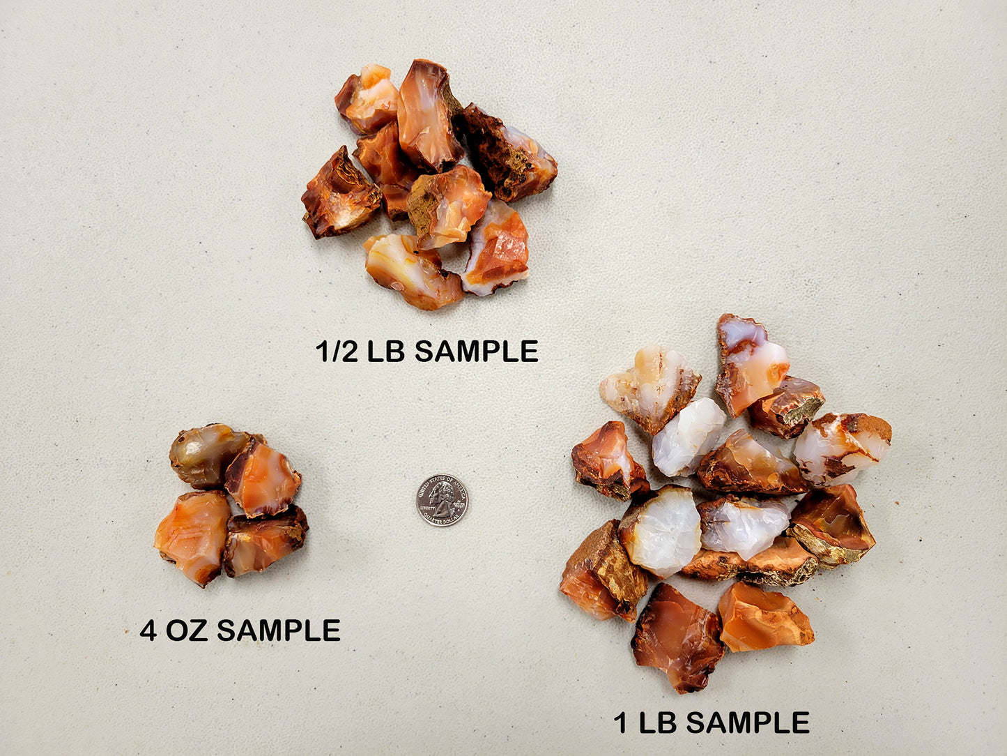 Carnelian Crystal Medium Chunks - Bulk Rough Stones
