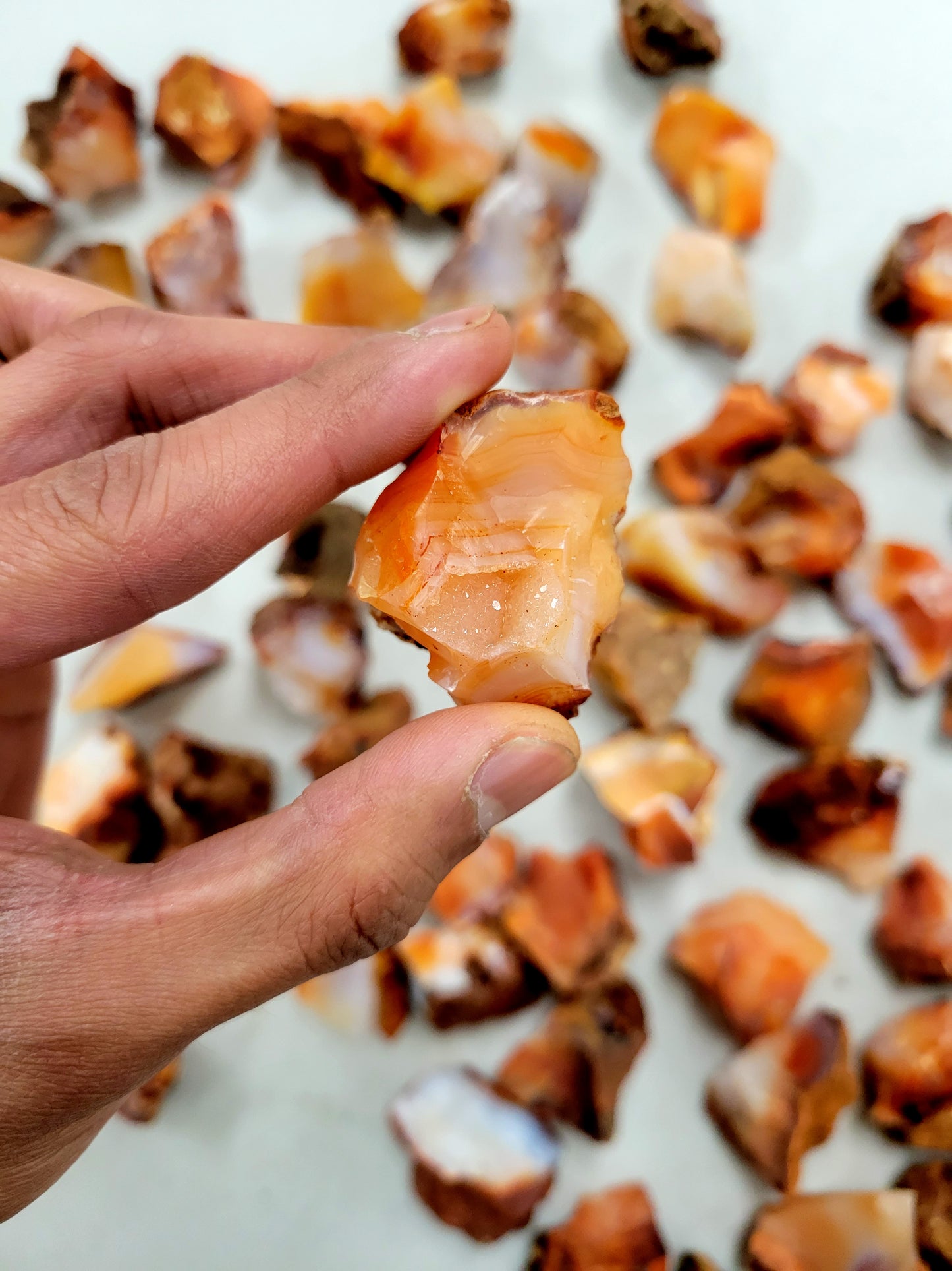 Carnelian Crystal Medium Chunks - Bulk Rough Stones