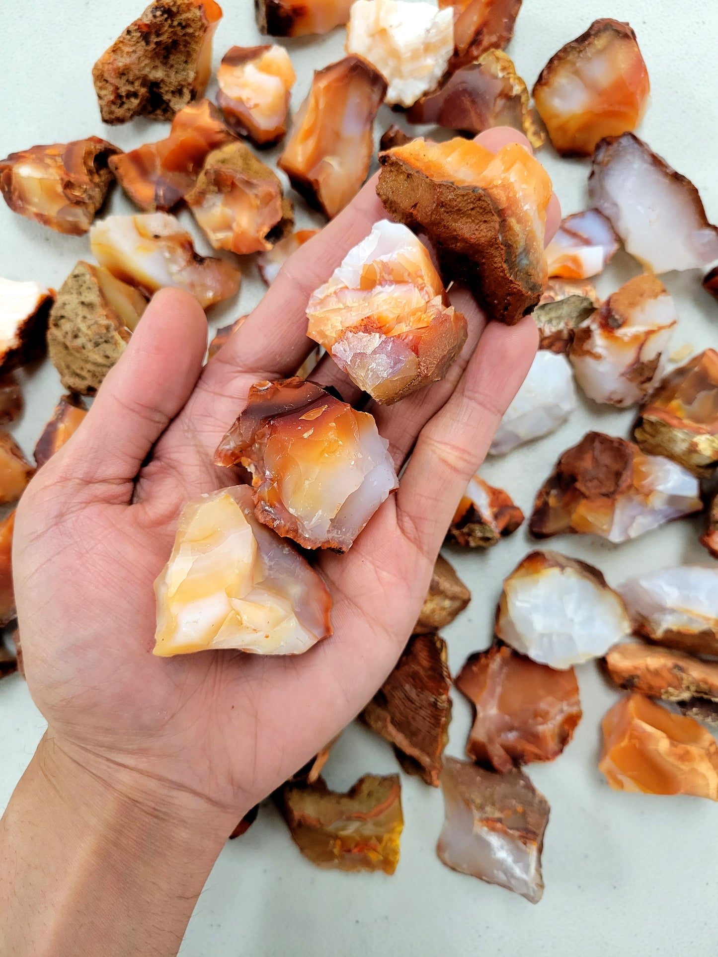 Carnelian Crystal Medium Chunks - Bulk Rough Stones