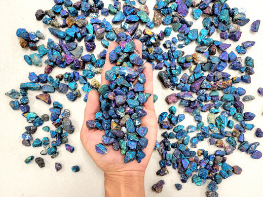 Raw Chalcopyrite Crystal Chips - AKA Peacock Ore