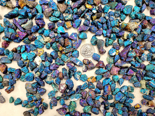 Raw Chalcopyrite Crystal Chips - AKA Peacock Ore