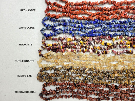 Natural Drilled Crystal Stone Chips - 34" Strand