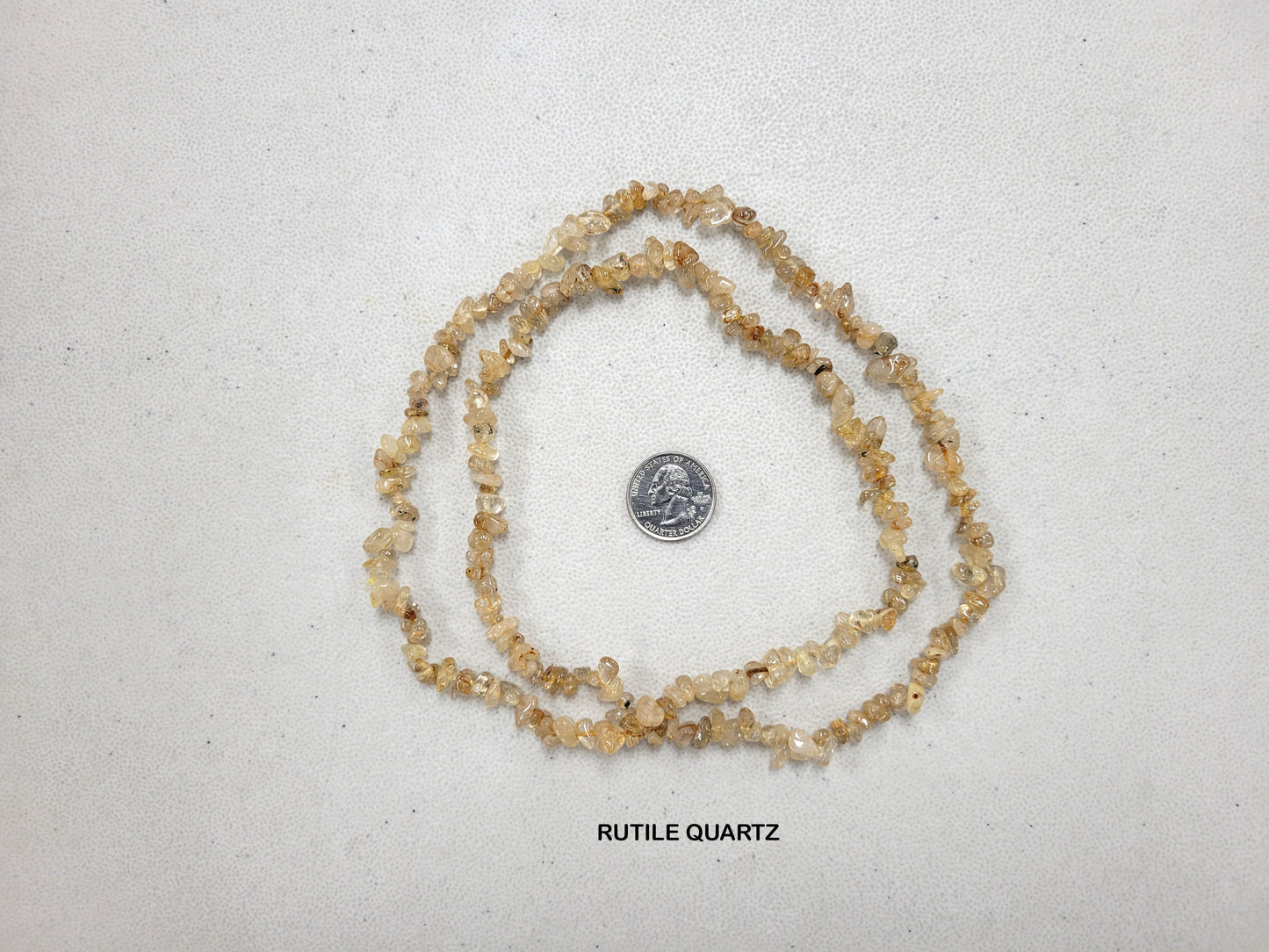 Natural Drilled Crystal Stone Chips - 34" Strand