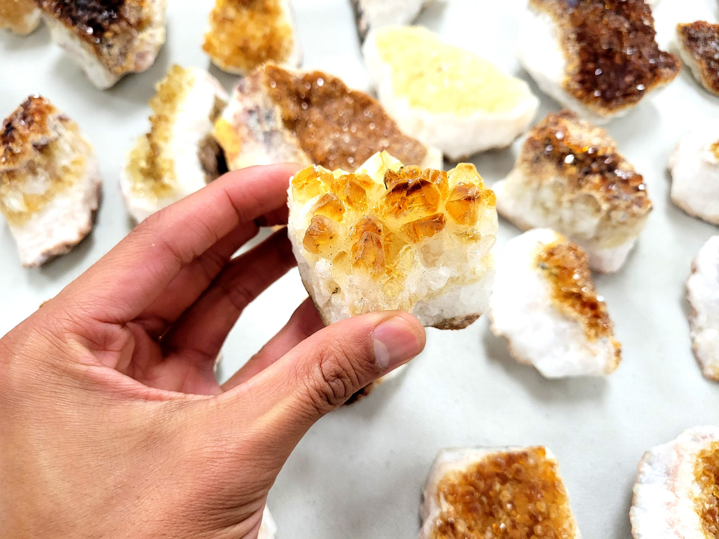 Citrine Crystal Clusters - Citrine Druzy Druze Geode
