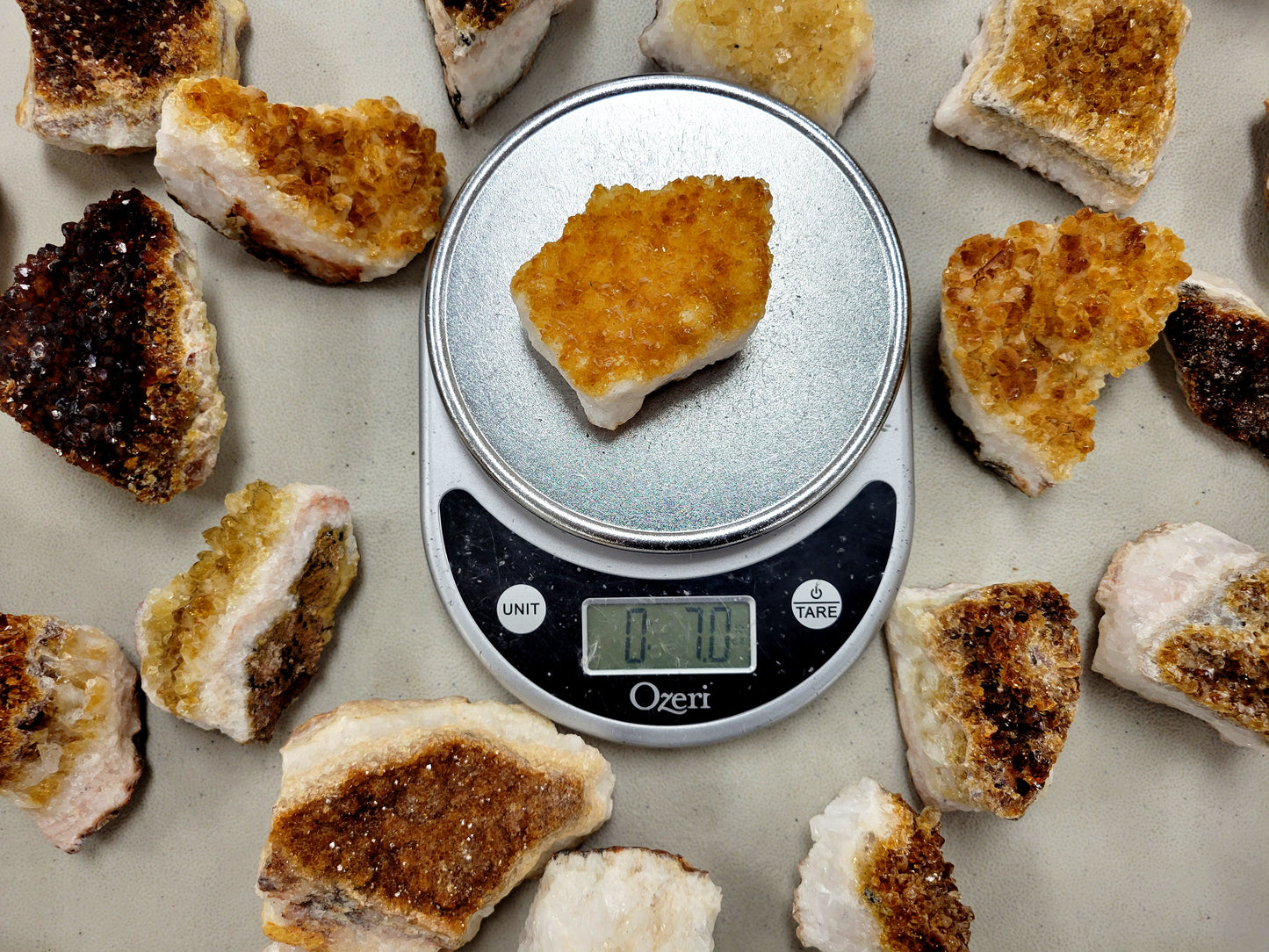 Citrine Crystal Clusters - Citrine Druzy Druze Geode