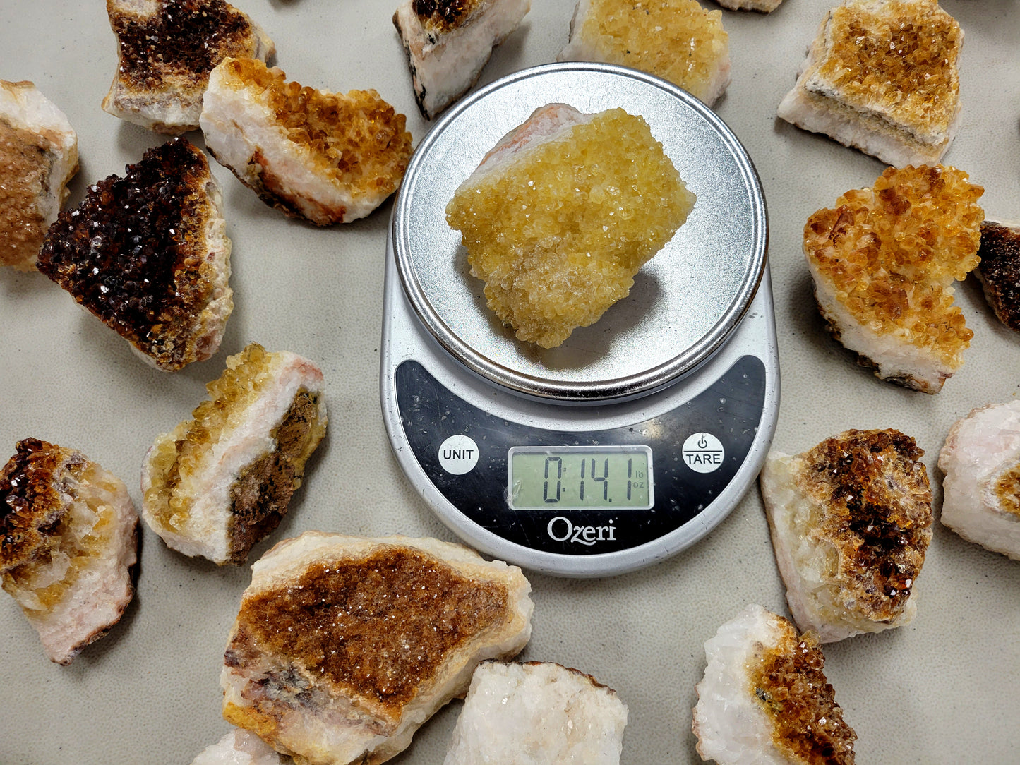 Citrine Crystal Clusters - Citrine Druzy Druze Geode
