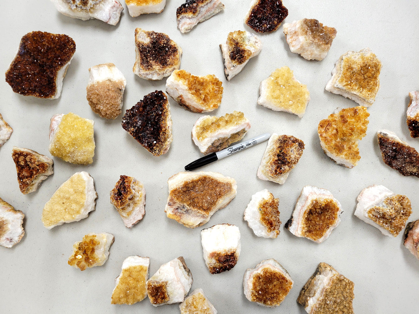 Citrine Crystal Clusters - Citrine Druzy Druze Geode