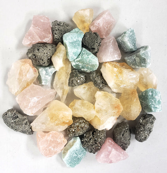 Love & Abundance Medley - Pyrite, Rose Quartz, Citrine, Aventurine Crystals Medley