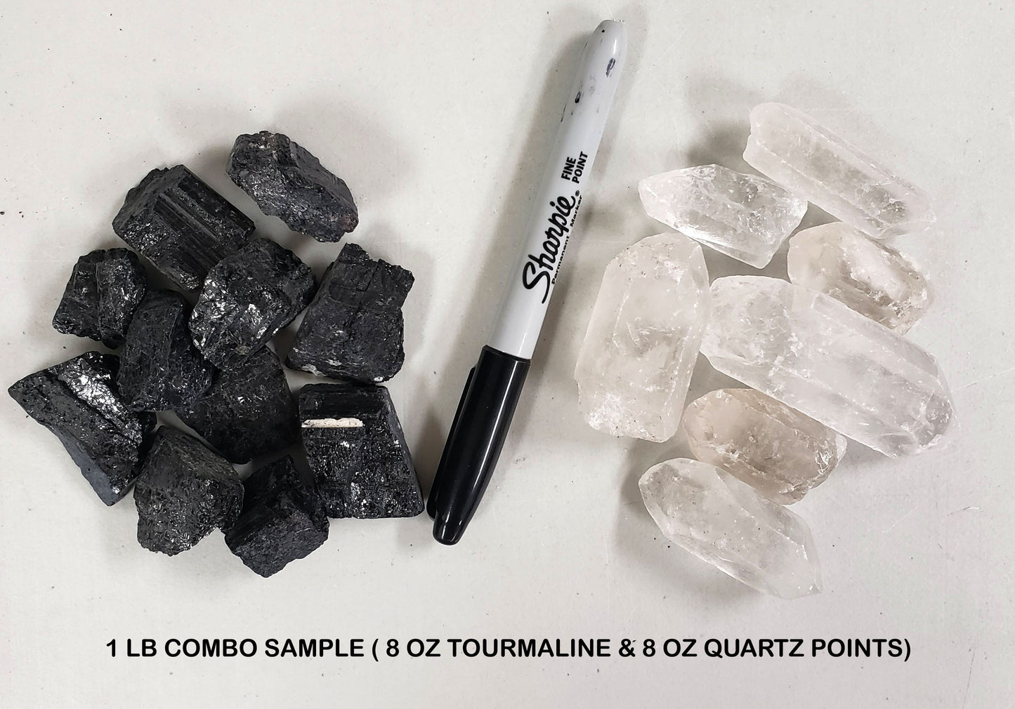 Black Tourmaline & Quartz Crystal Combo