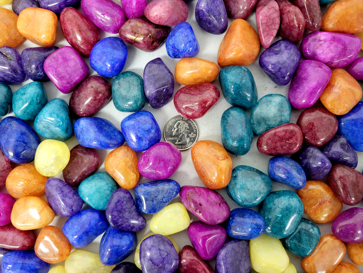 Crackled Quartz Crystals - Mixed Tumbled Stones Bulk