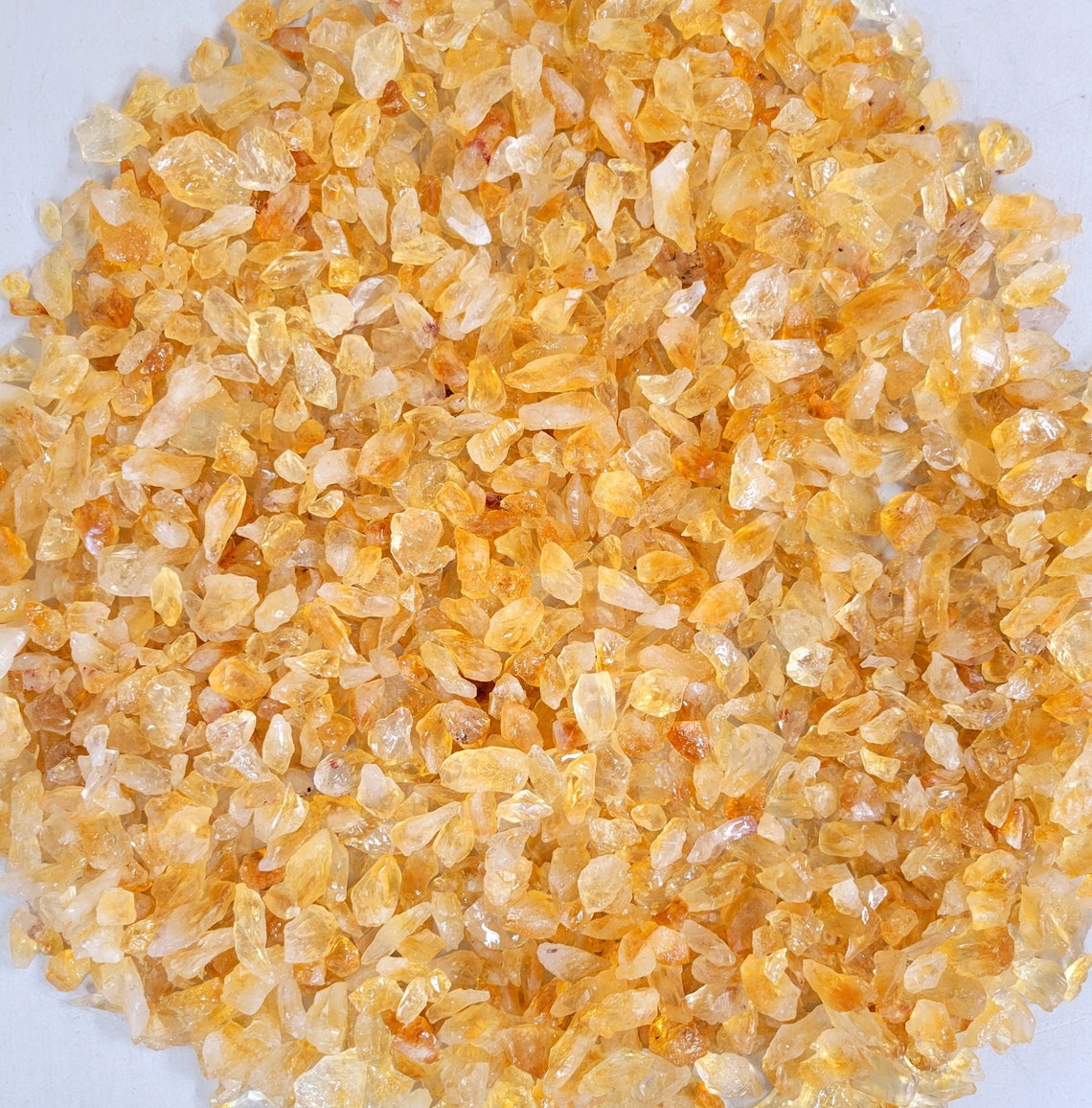 Crushed Raw Citrine Crystals - Tiny Pieces Bulk