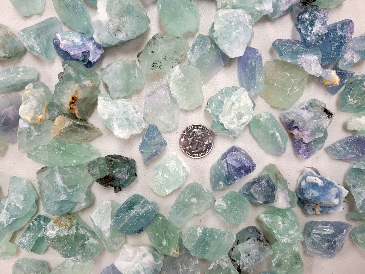 Green Fluorite Crystals - Rough Stones Bulk