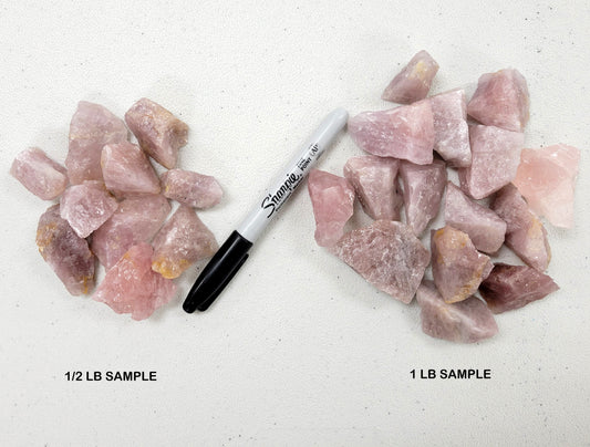 Lavender Rose Quartz Crystals - Raw Rough Stones Bulk