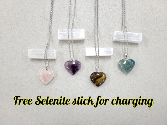 Heart Shaped Crystal Pendant Necklace