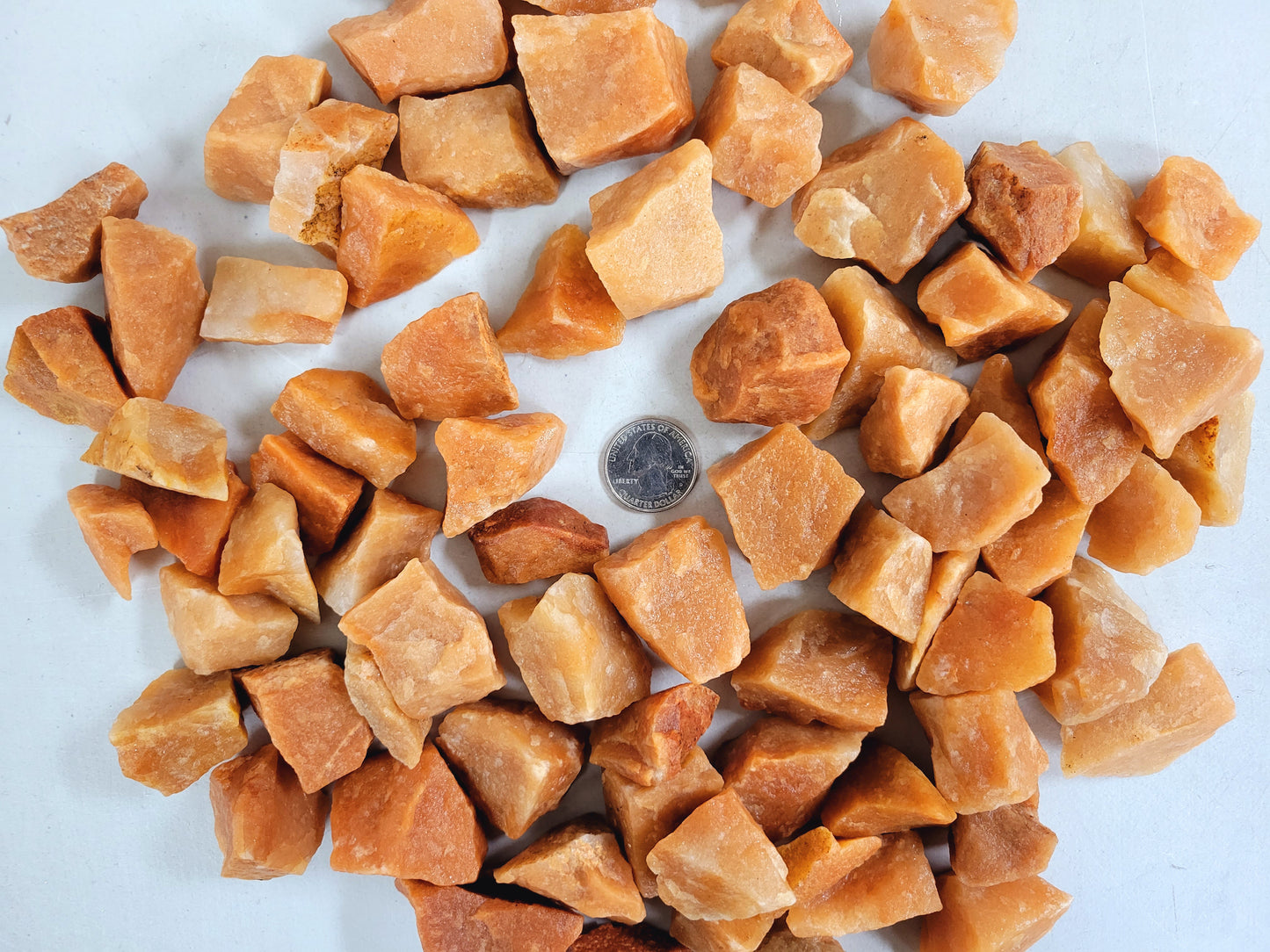 Orange Quartz - Rough Stones Bulk