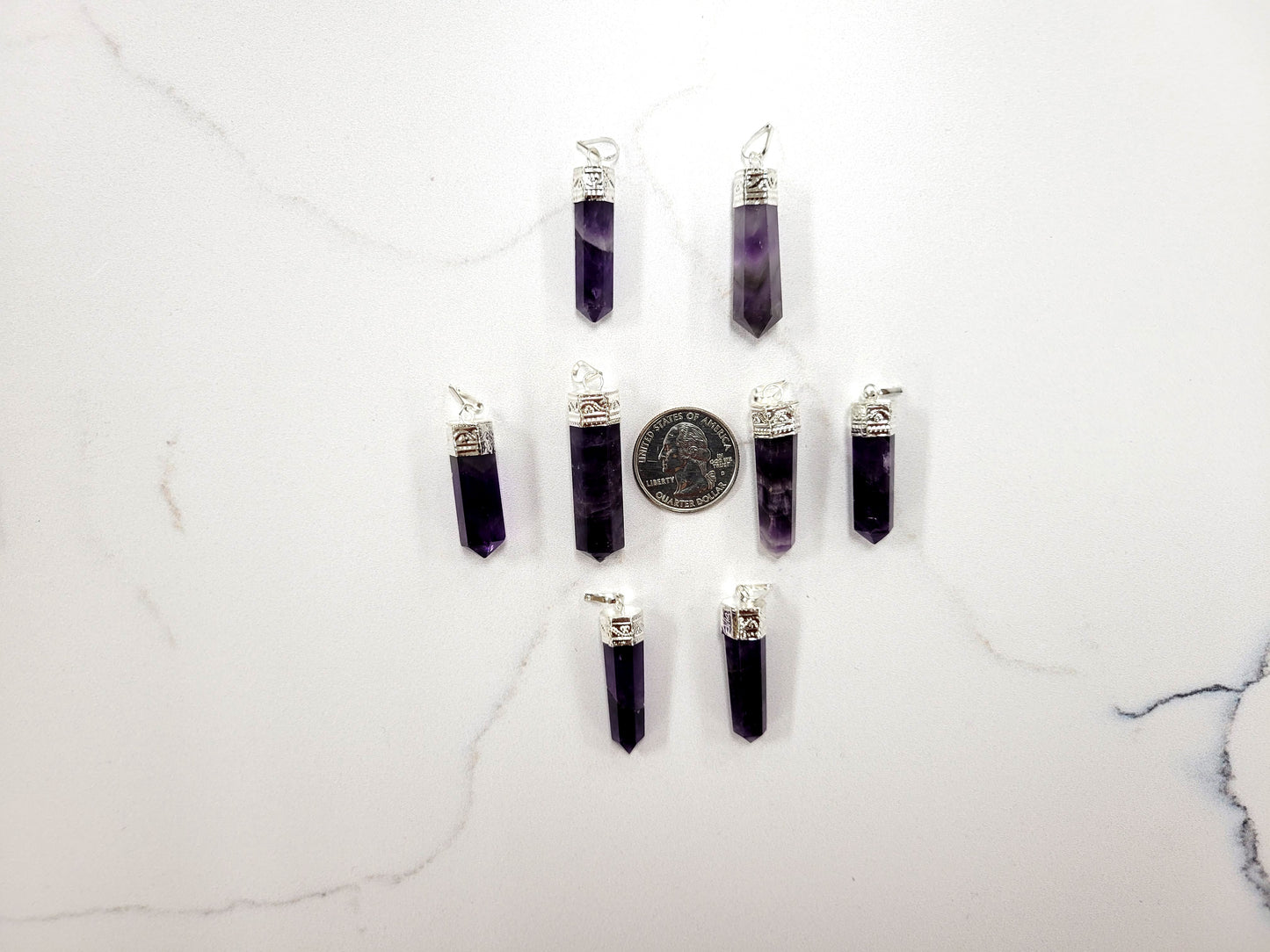 Crystal Pencil Pendants - Natural Gemstone Jewelry