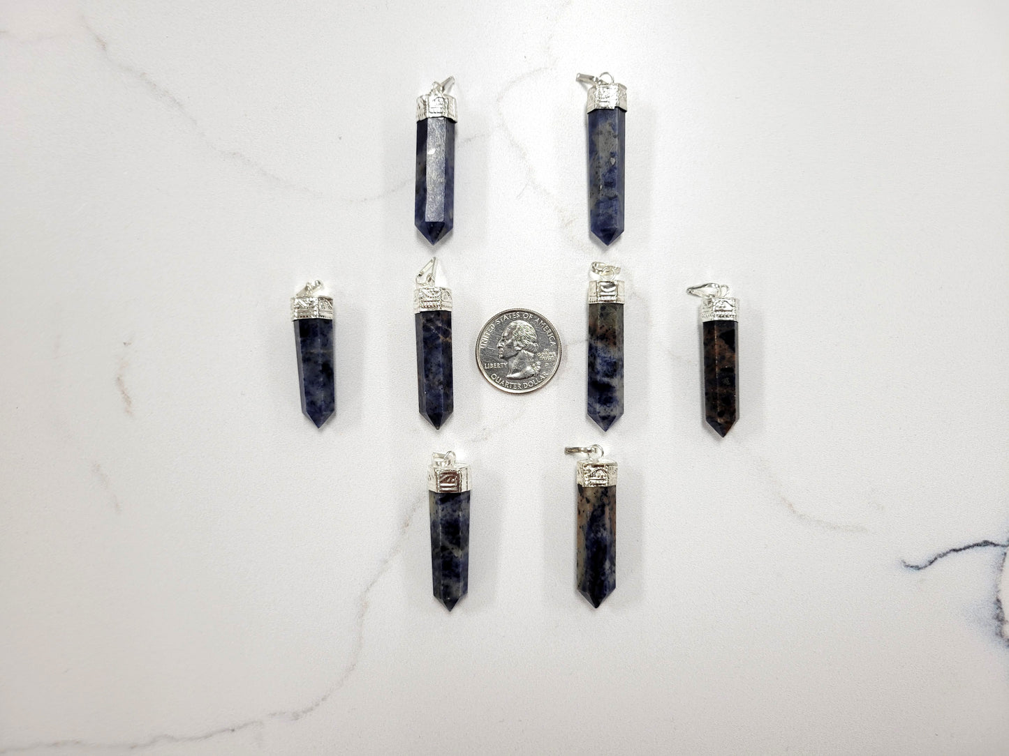 Crystal Pencil Pendants - Natural Gemstone Jewelry